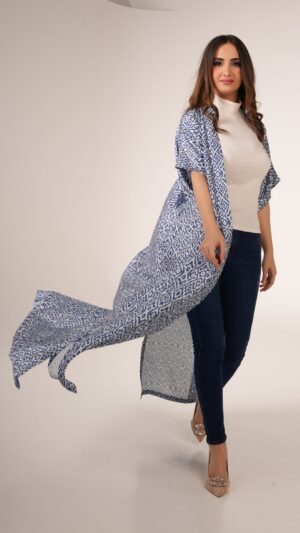 The Oceanic Charm Printed Bisht