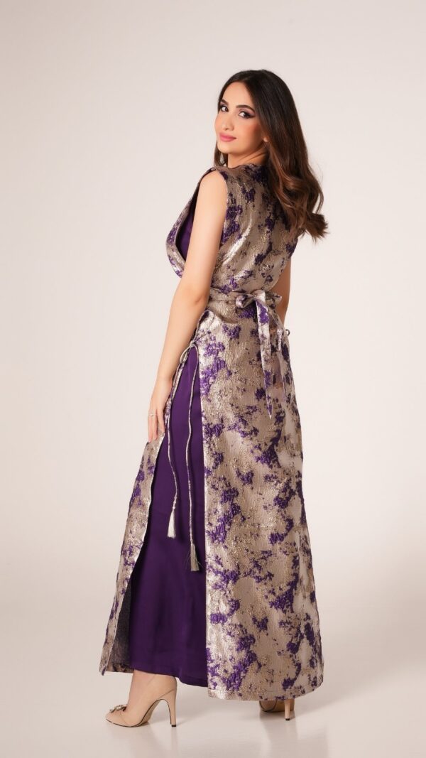 women wearing purple kaftan dress