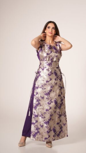 Majestic Plum Blossom Kaftan Dress