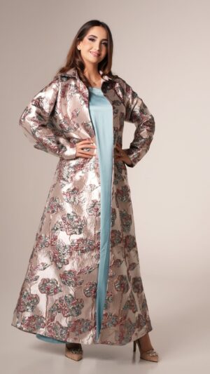 Azure Petal Brocade Kaftan