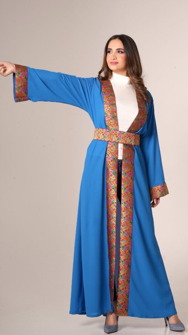 women wearing blue kaftan